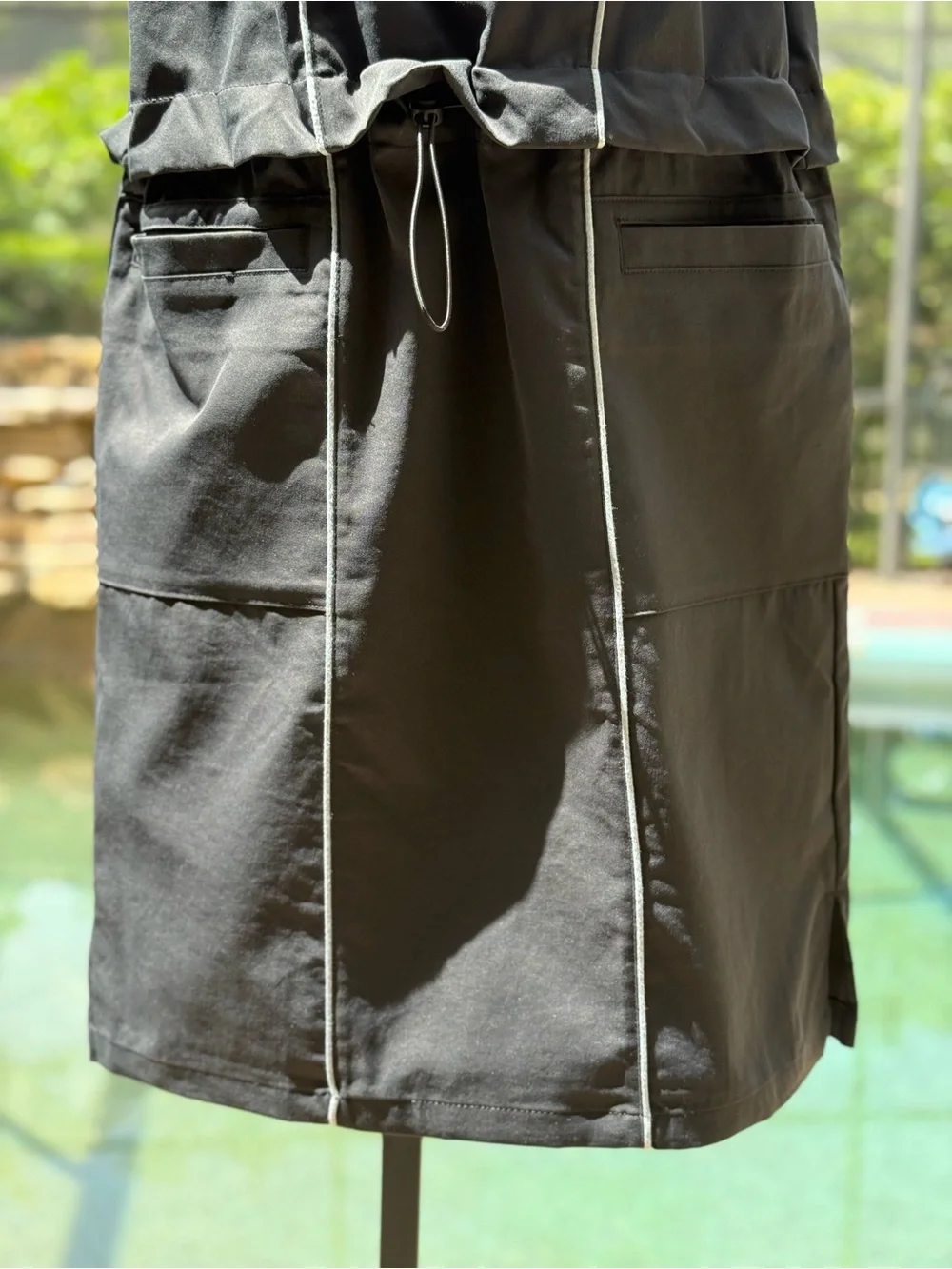 Nike Womens Woven Half Zip Bungee Waist Sporty Dress Black FN2286-010 Size S